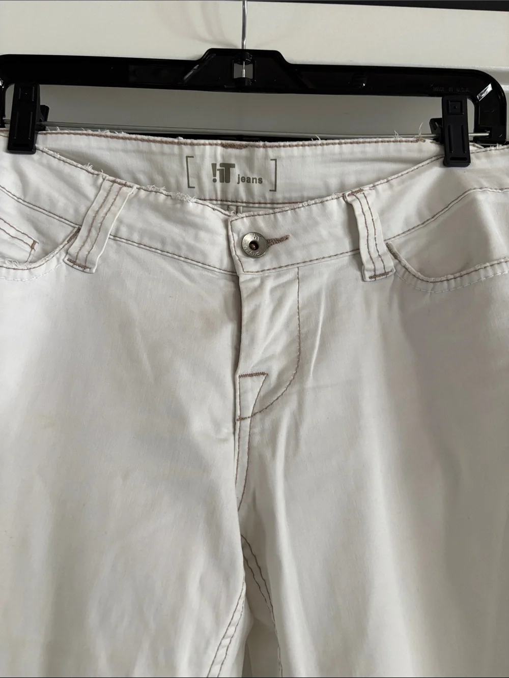 !IT Jeans Women’s White Stretch Brushed Cotton Ankle Low Rise 220445 Size 8/29
